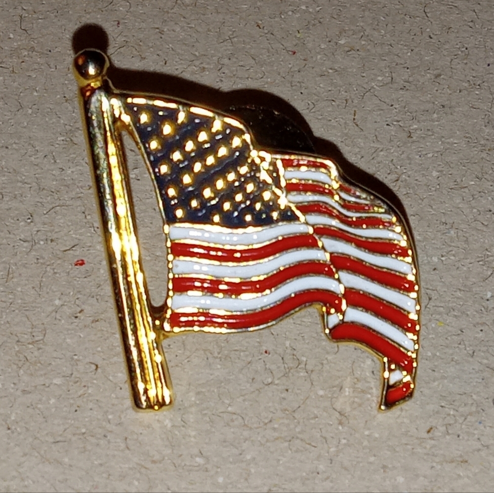 American Flag Garnay Pin
